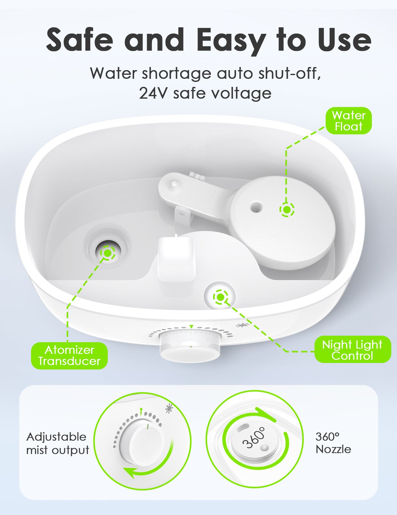 oraimo Humidificateurs Top Fill Diffuseur d'huiles essentielles